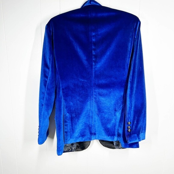 NEW Wzikai Blue Velvet One Button Blazer Small - Picture 2 of 10